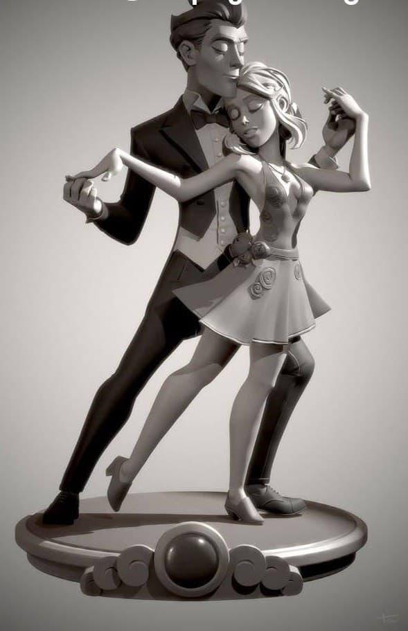 双人舞者3D打印模型