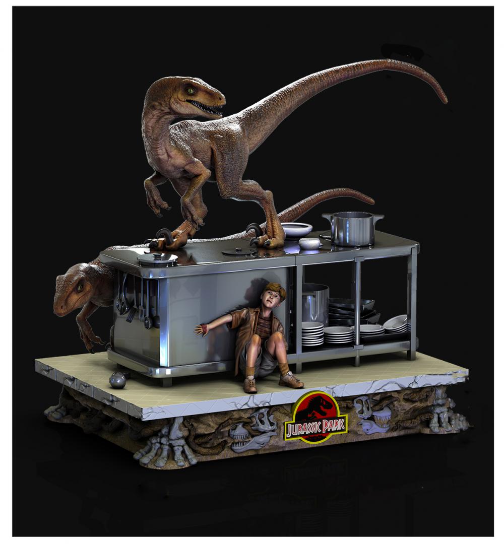 侏罗纪公园 迅猛龙厨房场景3D打印模型