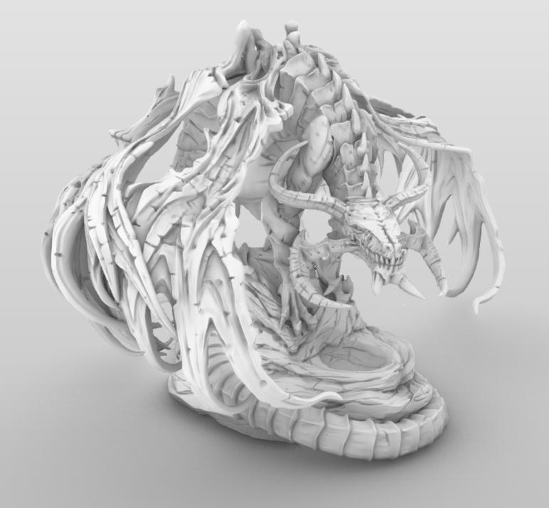 玩家铸造忠诚奖圣殿黑龙3D打印模型