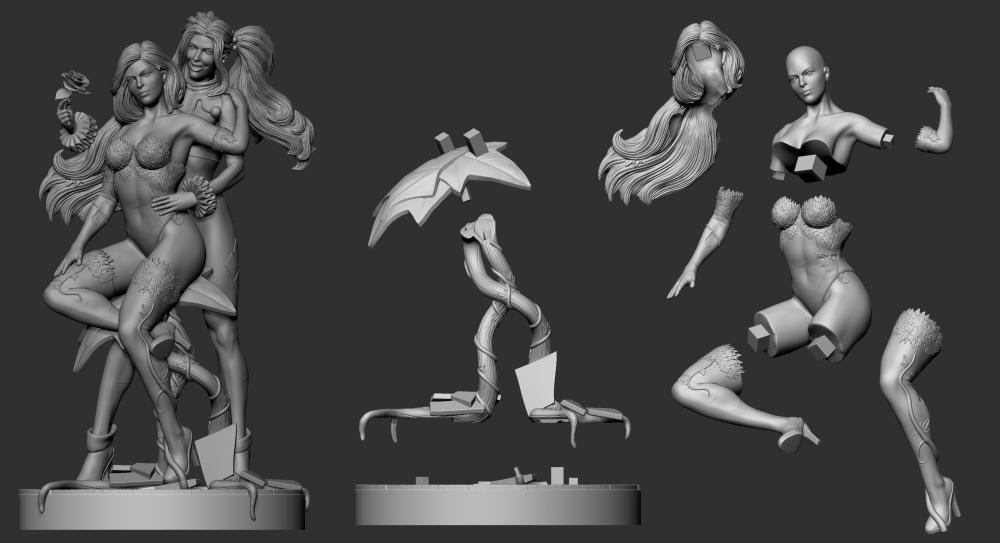 毒藤女与哈莉奎茵3D打印模型