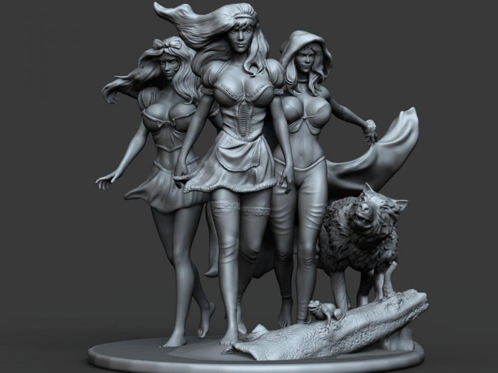 童话公主们 黑化版3D打印模型