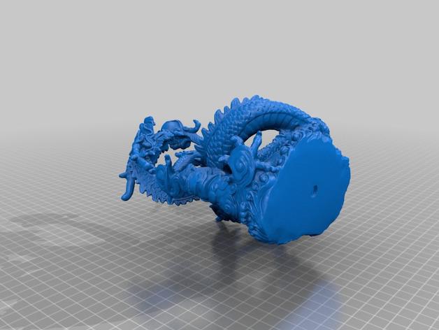 龙戏珠3D打印模型
