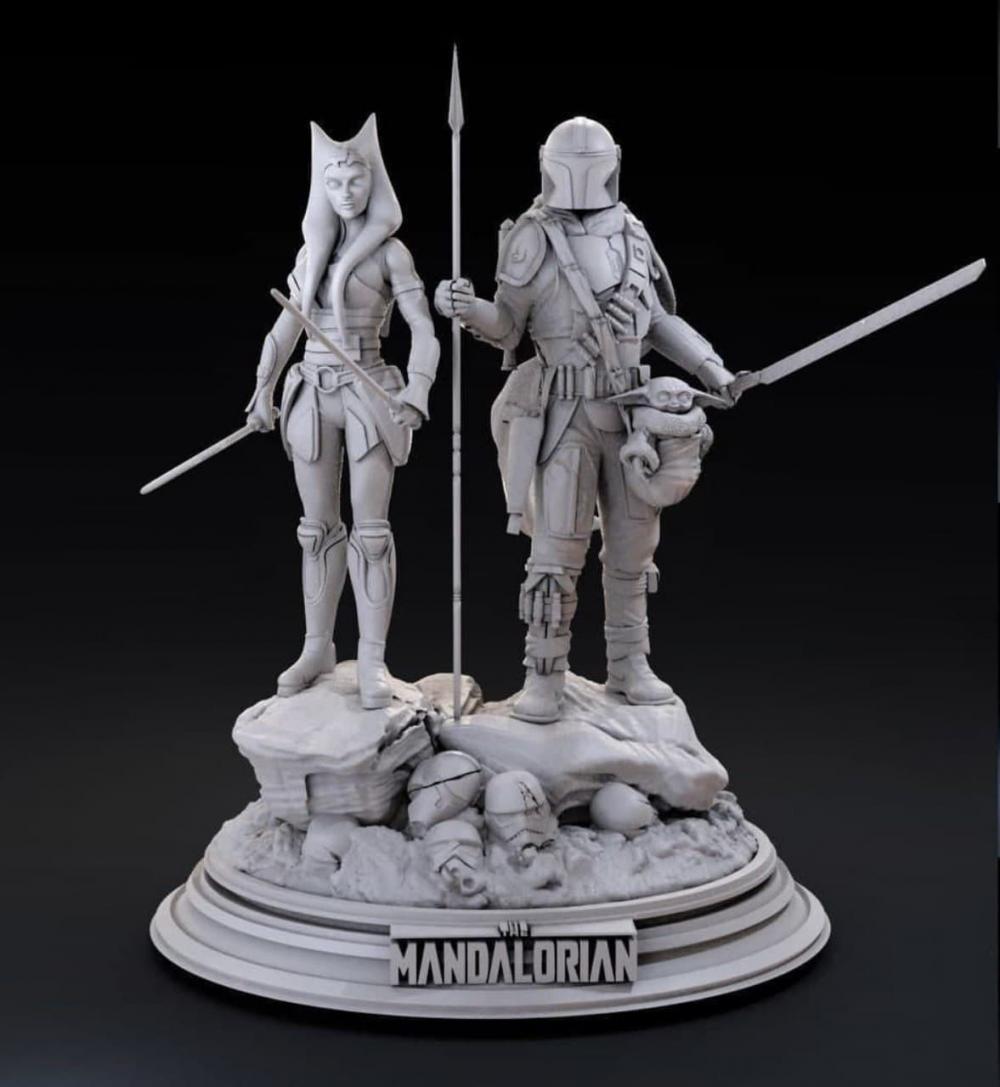 星球大战 曼达洛人与阿索卡3D打印模型