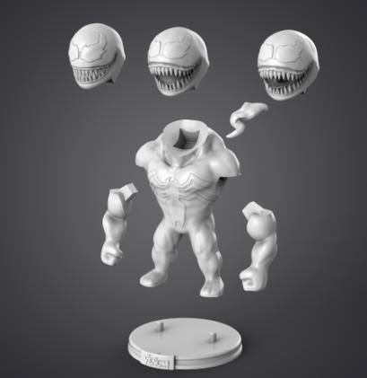 Q版毒液3D打印模型