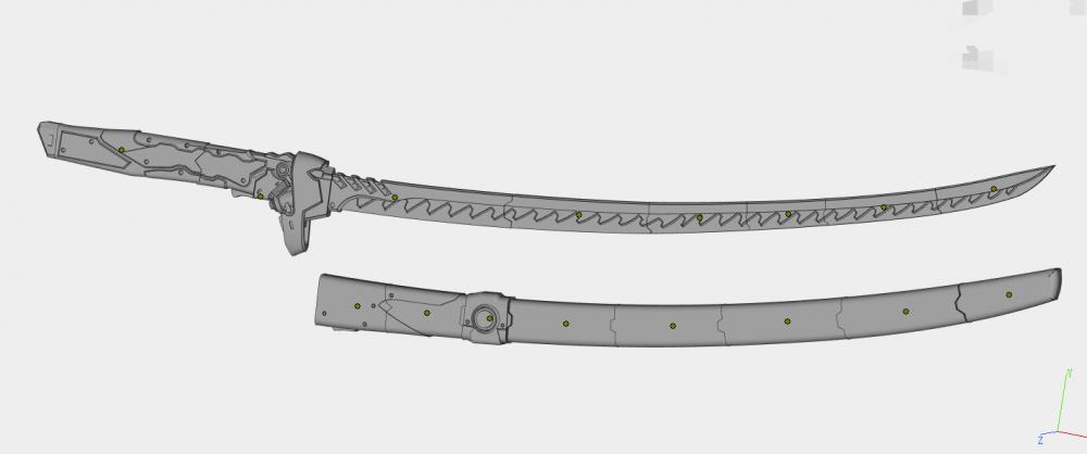 守望先锋-源氏的刀3D打印模型