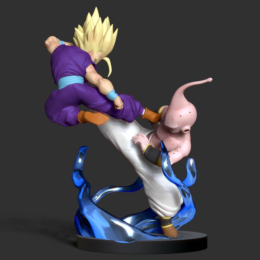 超级赛亚人孙悟饭vs魔人布欧3D打印模型
