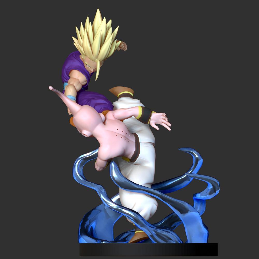 超级赛亚人孙悟饭vs魔人布欧3D打印模型