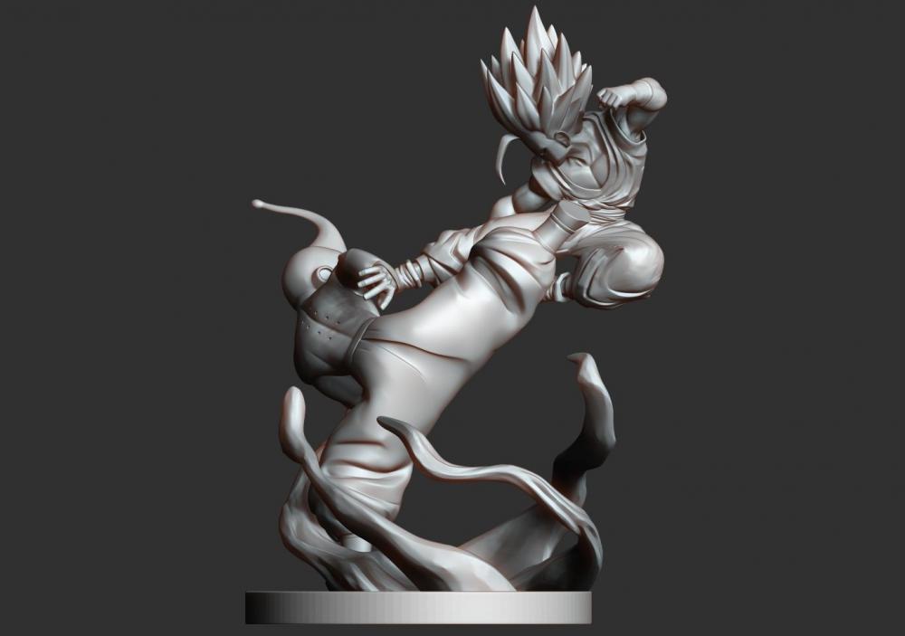 超级赛亚人孙悟饭vs魔人布欧3D打印模型