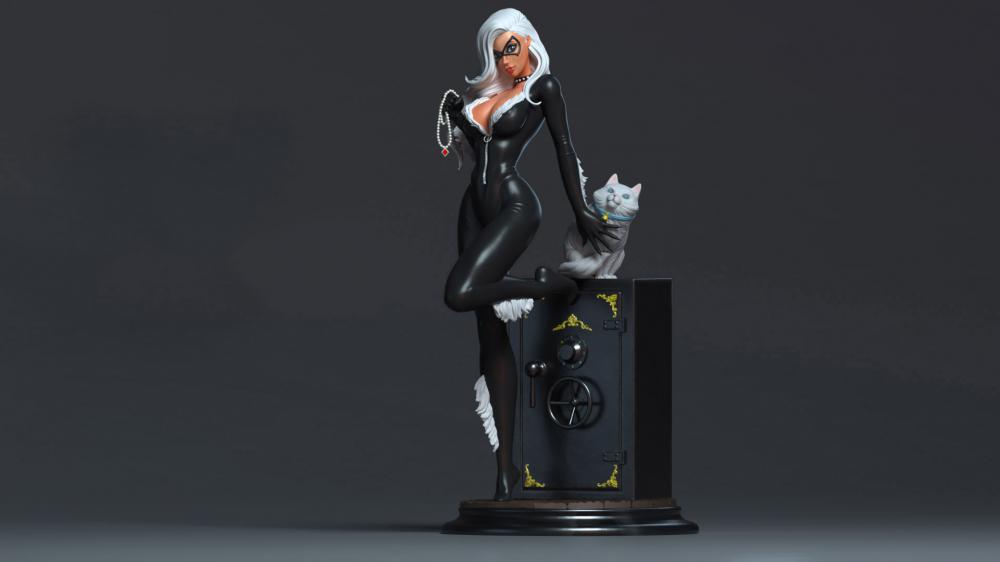 漫威 黑猫 站姿3D打印模型