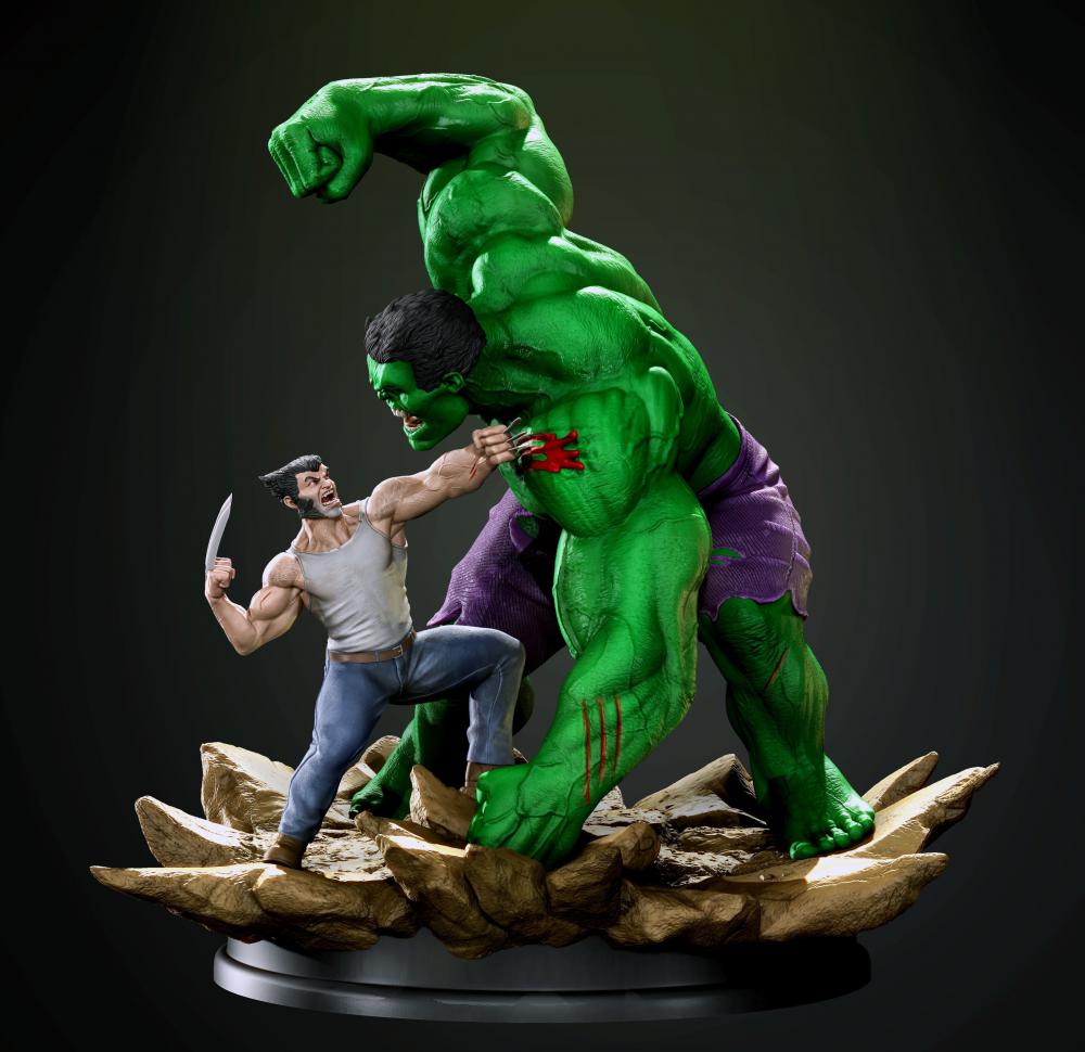 金刚狼与绿巨人浩克3D打印模型