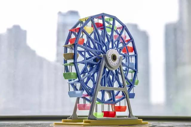 七彩摩天轮3d打印模型