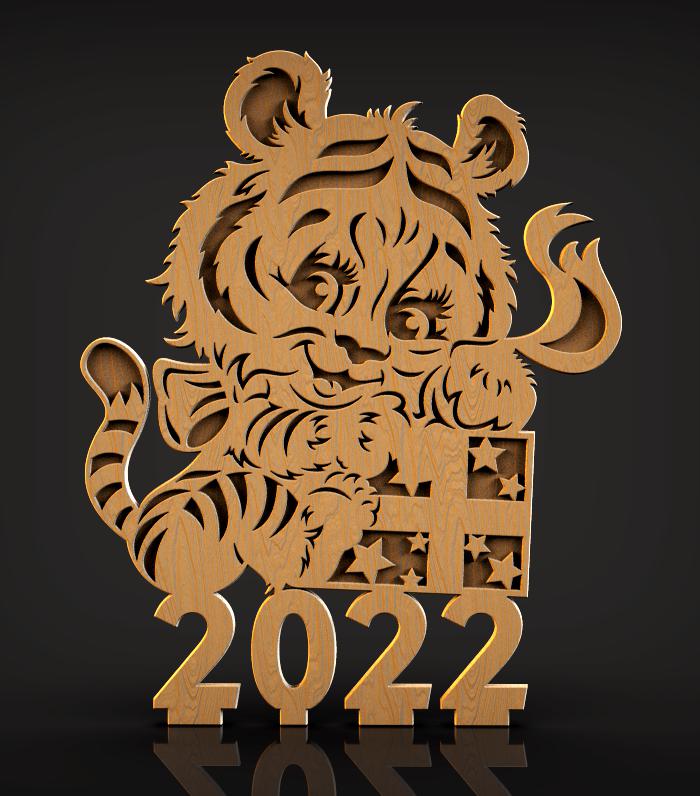 虎年2022 装饰挂件3D打印模型