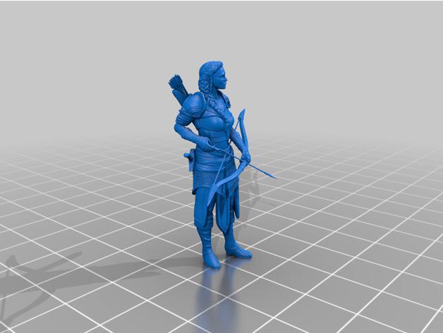 弓箭女战士3D打印模型