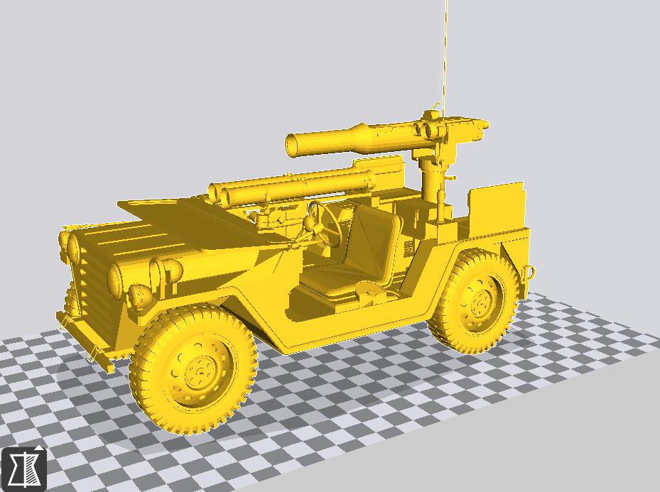 老式军用吉普车3D打印模型