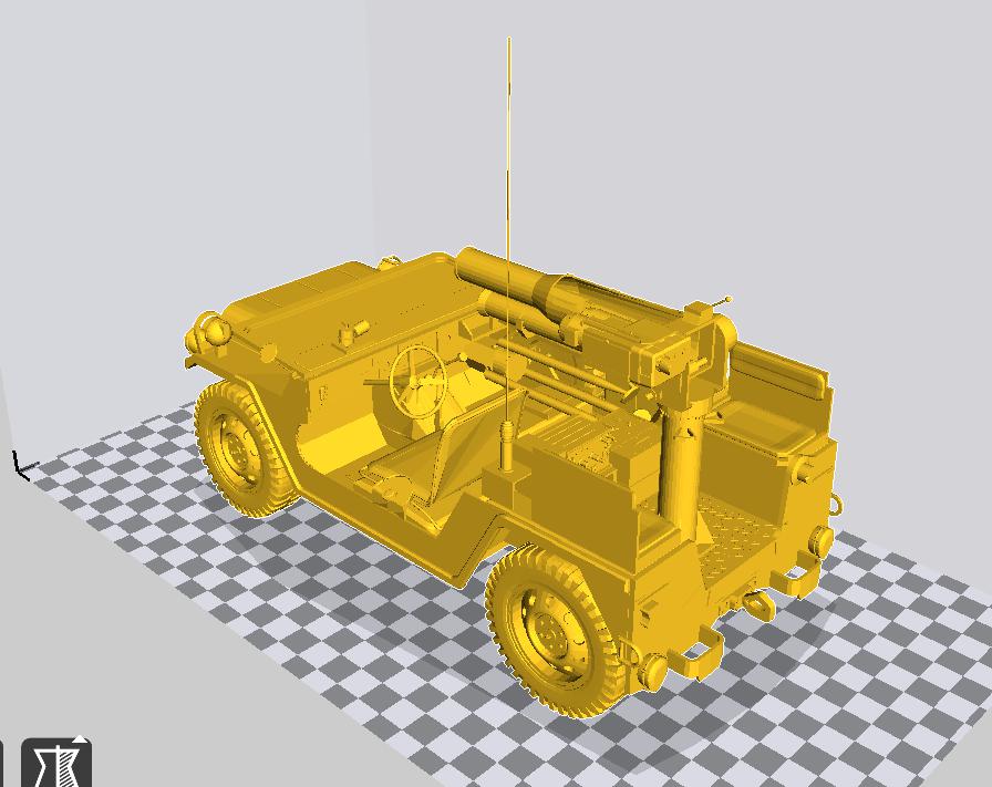 老式军用吉普车3D打印模型