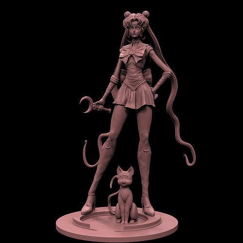 美少女战士 月野兔与露娜3D打印模型