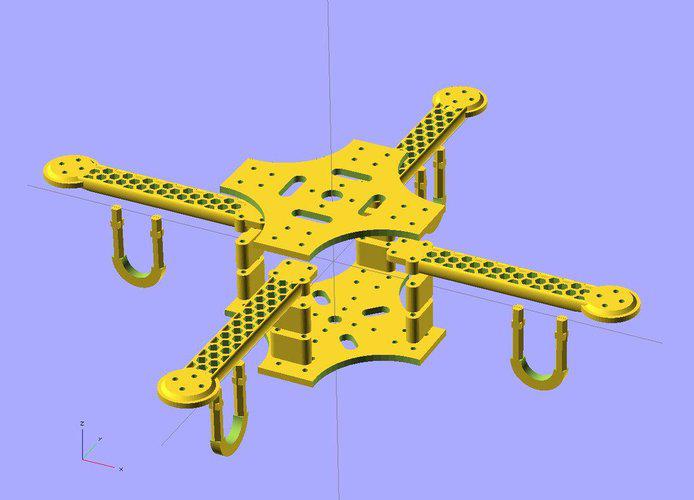 四轴飞行器框架3D打印模型