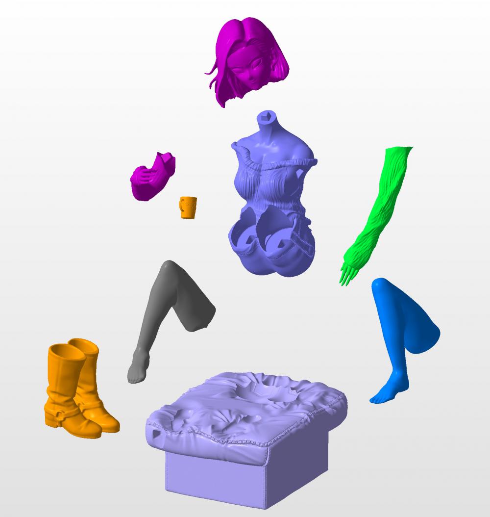 人造人18号 卡通版3D打印模型