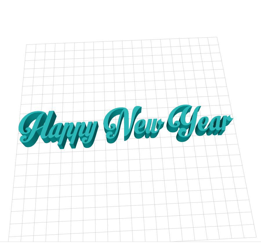 新年快乐3D打印字HappyNewYear3D打印模型