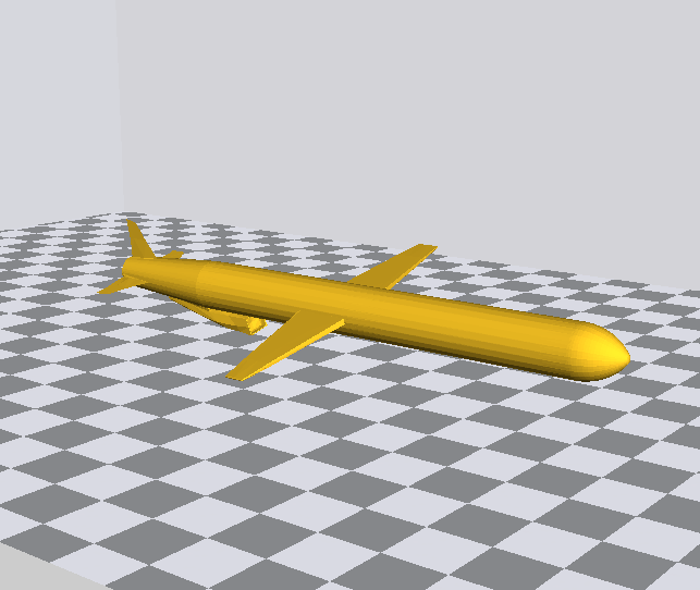 战斧式巡航导弹3D打印模型