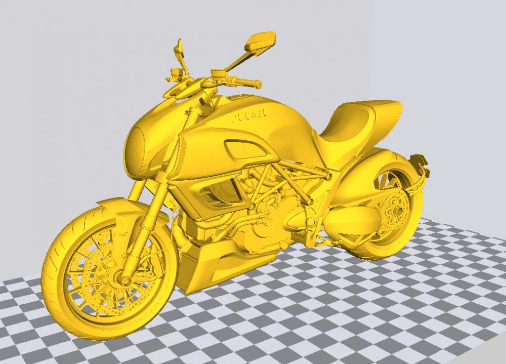 杜卡迪大魔鬼摩托车3D打印模型