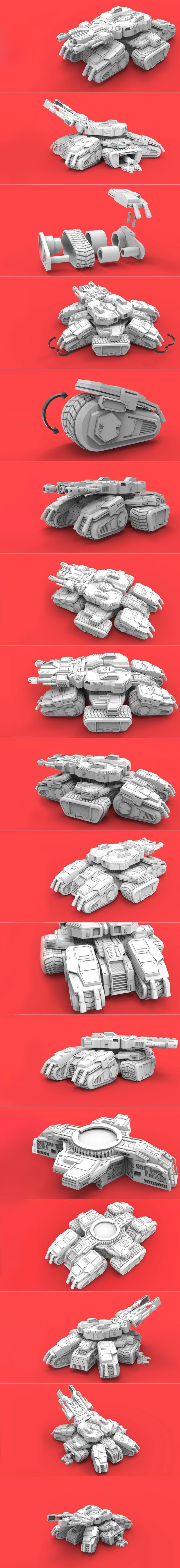 攻城坦克3D打印模型