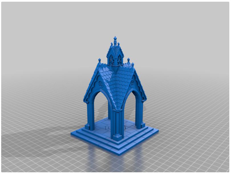 带有鸽棚的维多利亚式凉亭3D打印模型