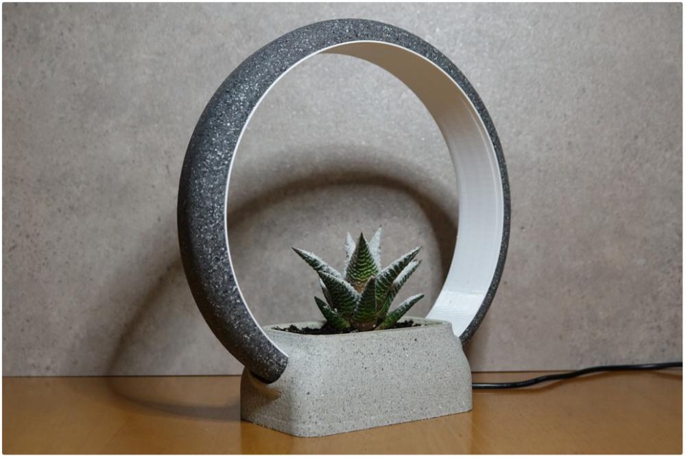 环形灯-雕像花盆支架3D打印模型