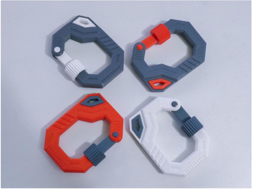 螺旋锁钩环3D打印模型