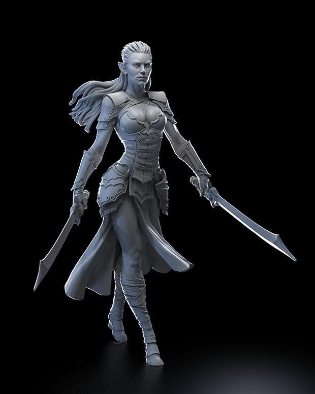 黑暗精灵刺客 伊莲娜3D打印模型