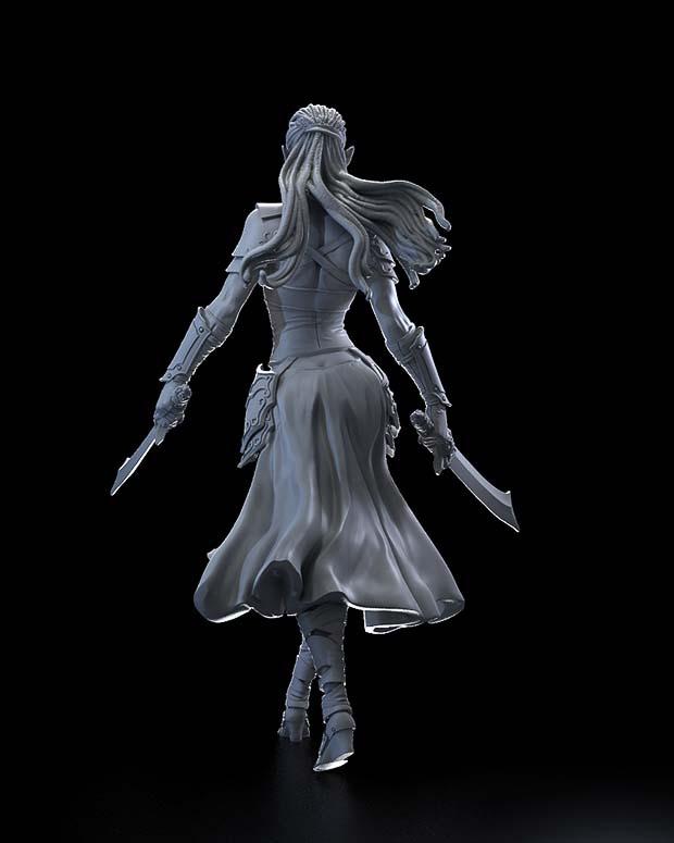 黑暗精灵刺客 伊莲娜3D打印模型