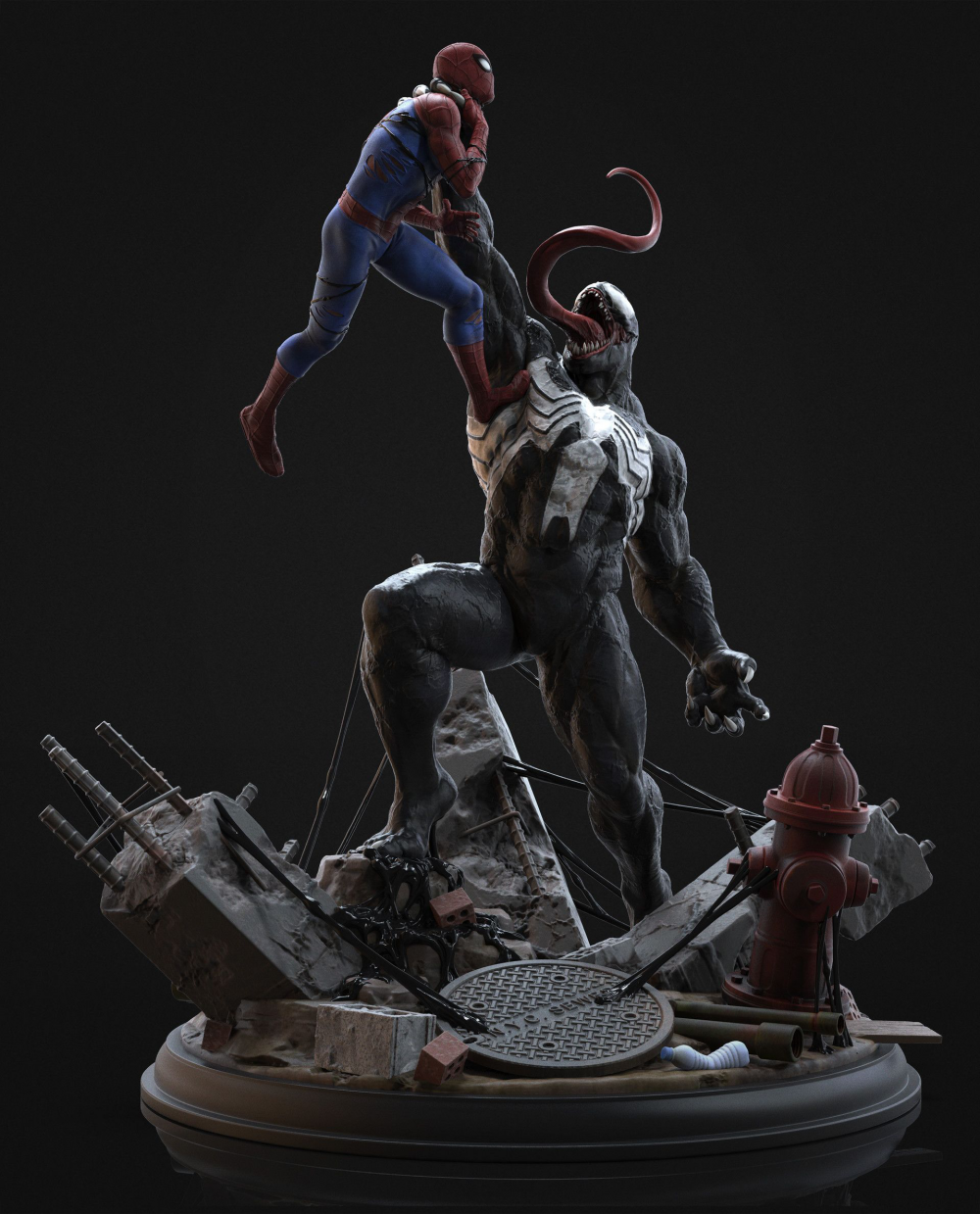 毒液vs大战蜘蛛侠3D打印模型