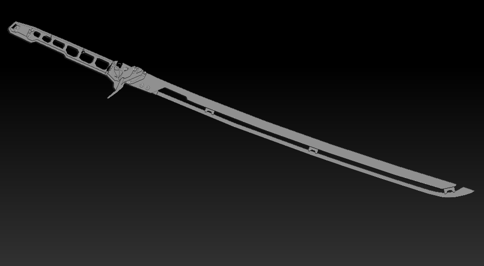 赛博朋克2077武士刀3D打印模型