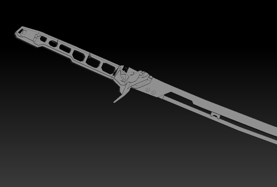 赛博朋克2077武士刀3D打印模型