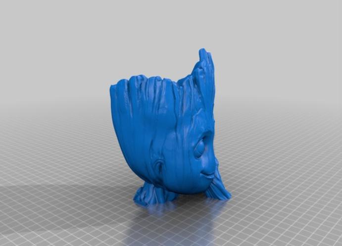 托腮的格鲁特3D打印模型