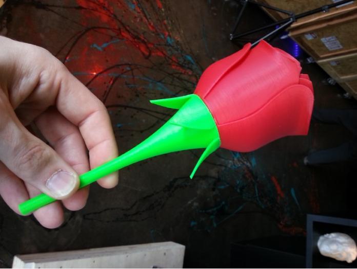 不凋谢的玫瑰花3D打印模型