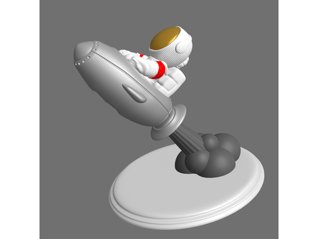 宇航员坐火箭3D打印模型