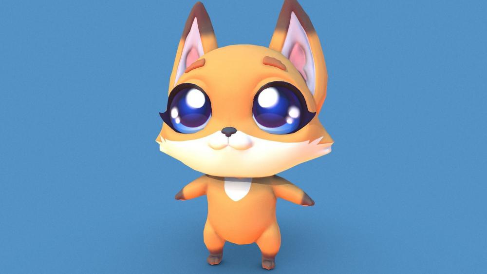 狐狸 低多边形3D打印模型
