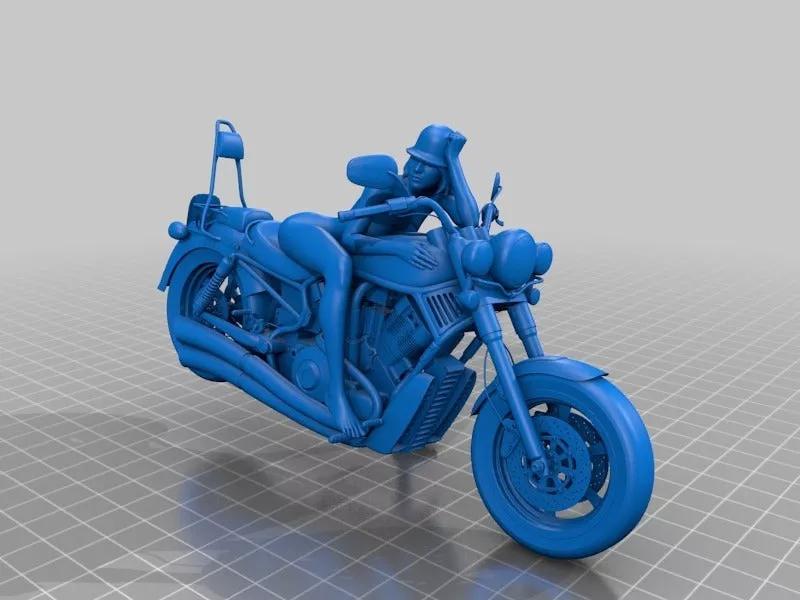 性感机车少女（259M/4个模型）3D打印模型