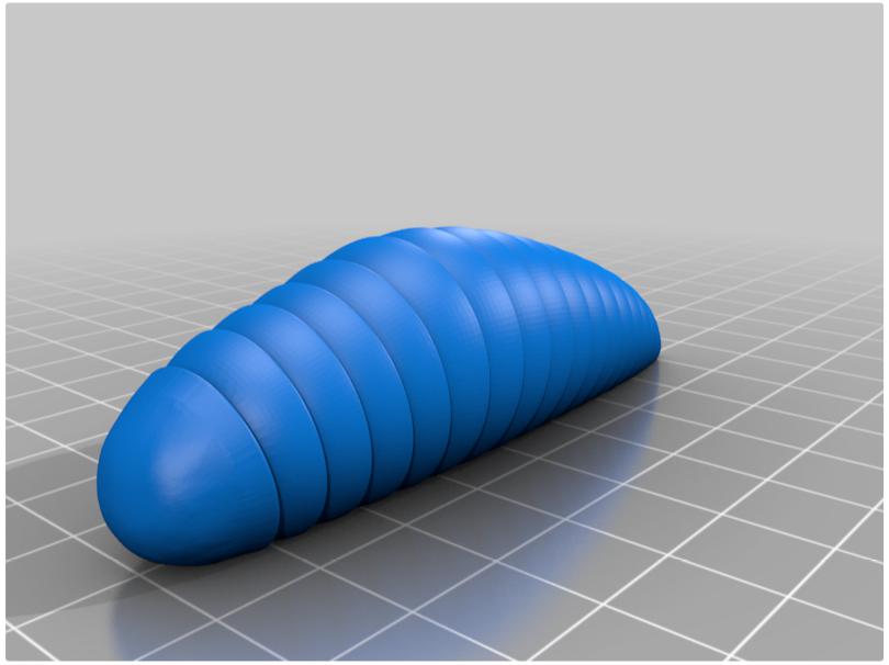 可动的幼虫3D打印模型