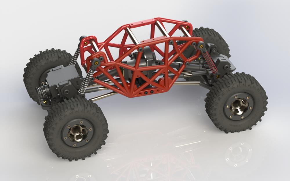 遥控小型RC攀爬车3D打印模型