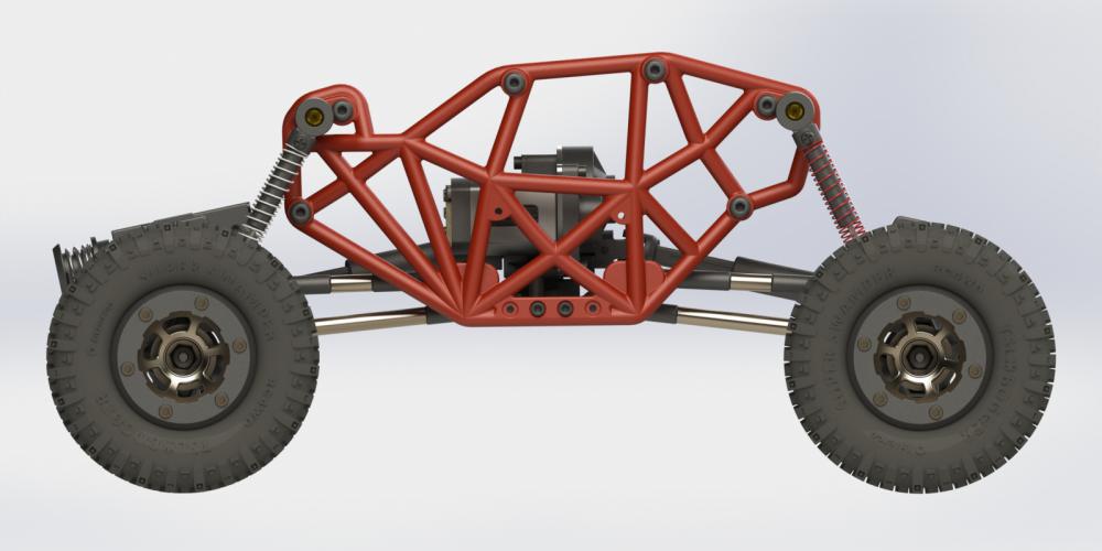 遥控小型RC攀爬车3D打印模型