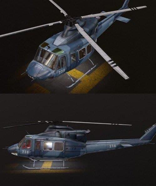 民用直升飞机贝尔412直升机3D打印模型