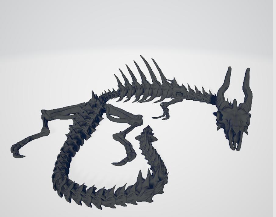 可活动霸气骨龙3D打印模型