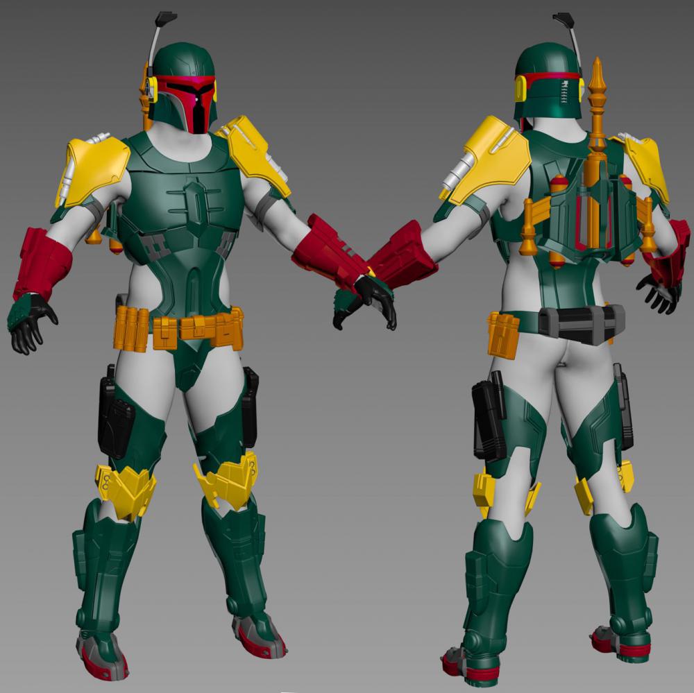 赏金猎人 1:1 全身盔甲3D打印模型