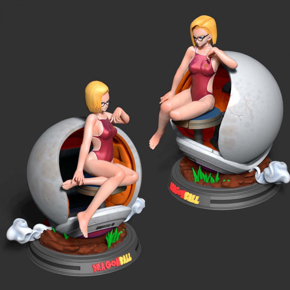 人造人 18号 泳装版3D打印模型