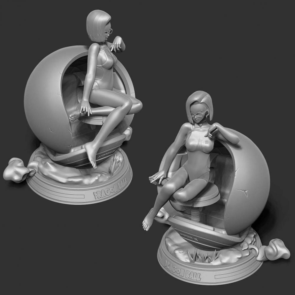 人造人 18号 泳装版3D打印模型