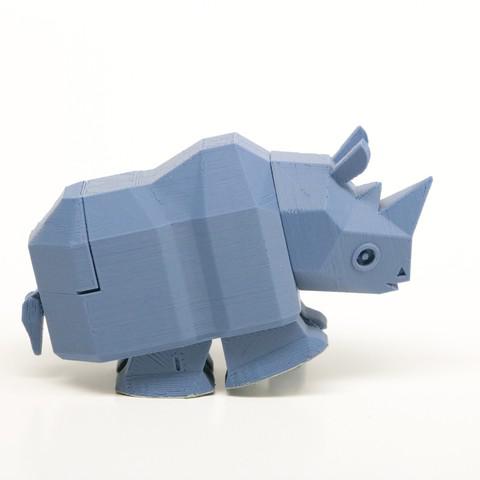 奔跑的犀牛3D打印模型