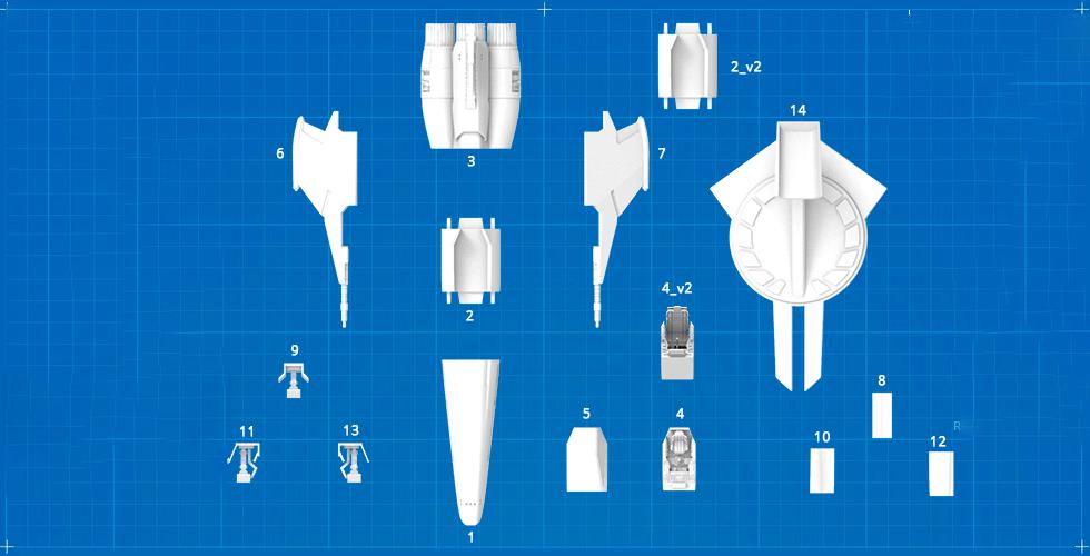 太空堡垒 Viper Mk23D打印模型