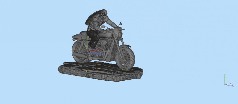 驾驶摩托的美国队长3D打印模型